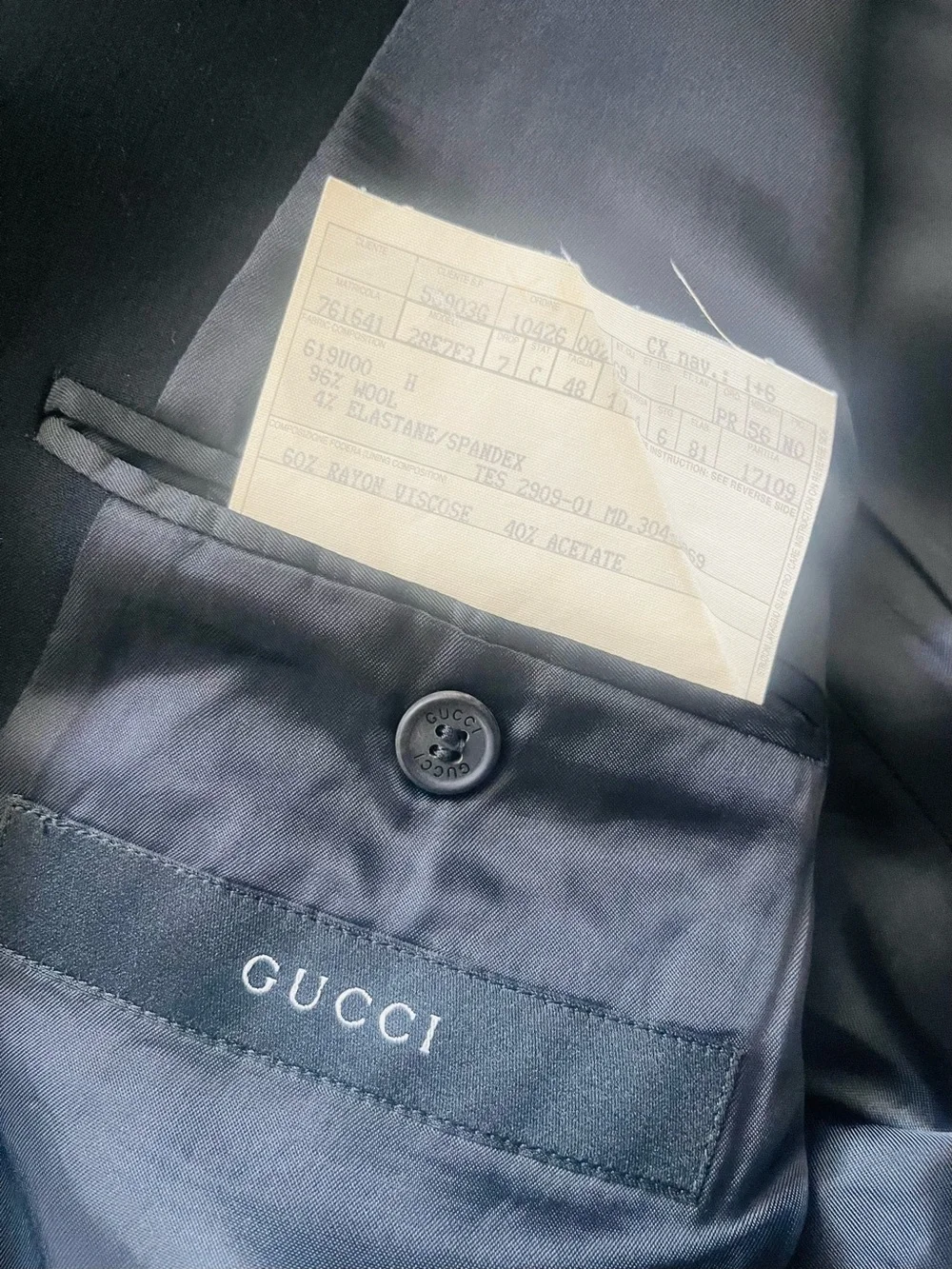 Gucci Black Men's Three-Button Tailored Blazer